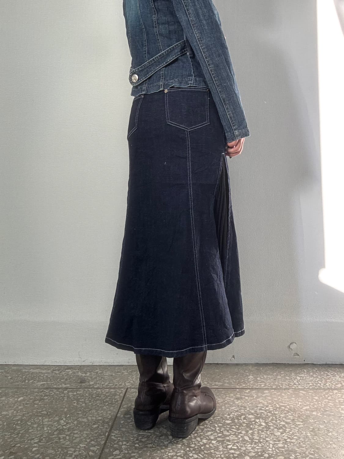 머메이드 데님 롱 스커트 상품이미지3