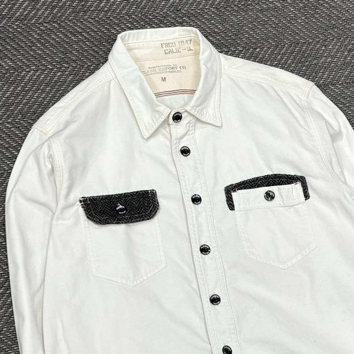 플래시 리포트 화이트 아메카지 셔츠 v0382 상품이미지3