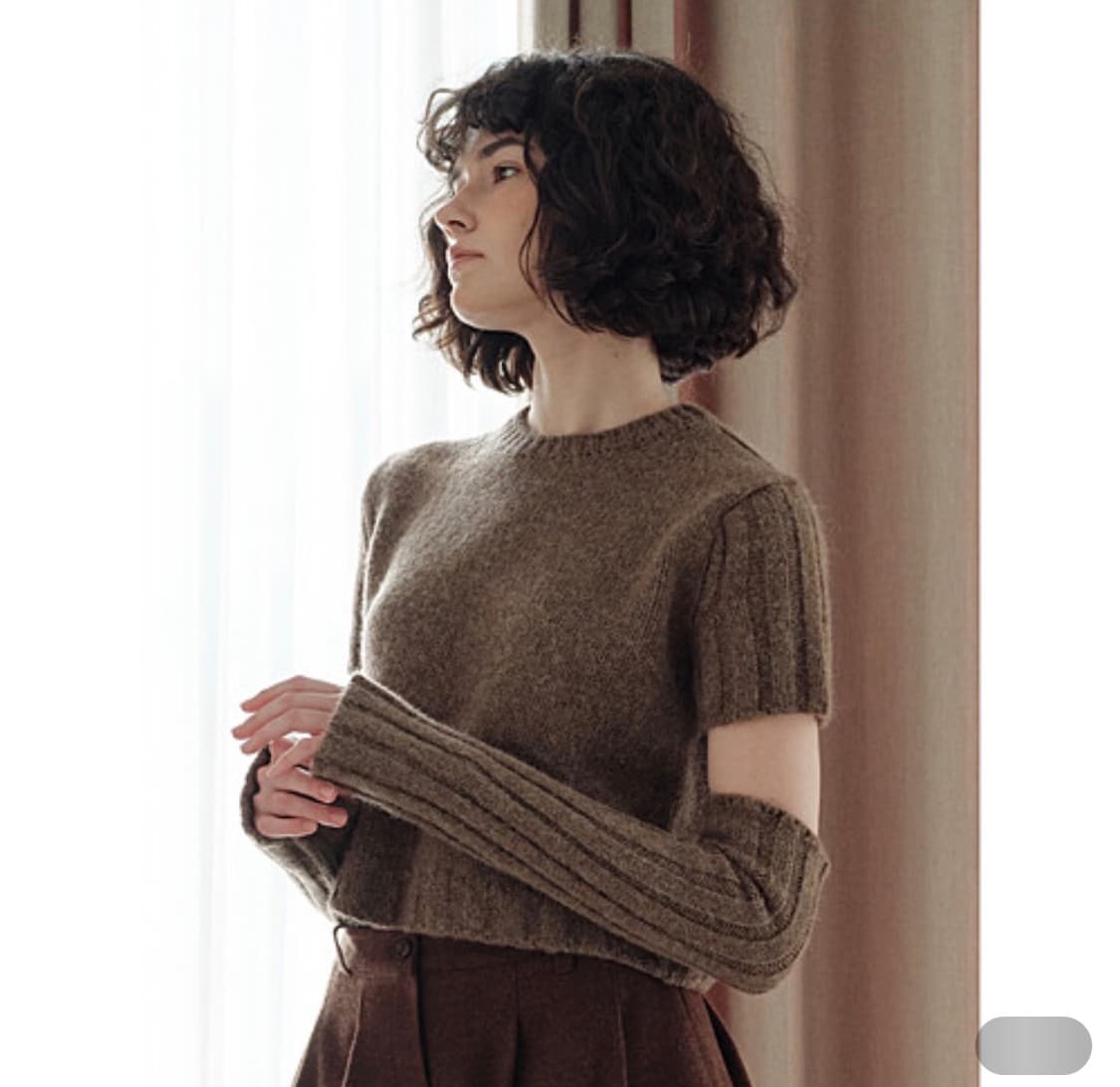 어센티 알파카 워머 니트 세트 브라운 상품이미지1