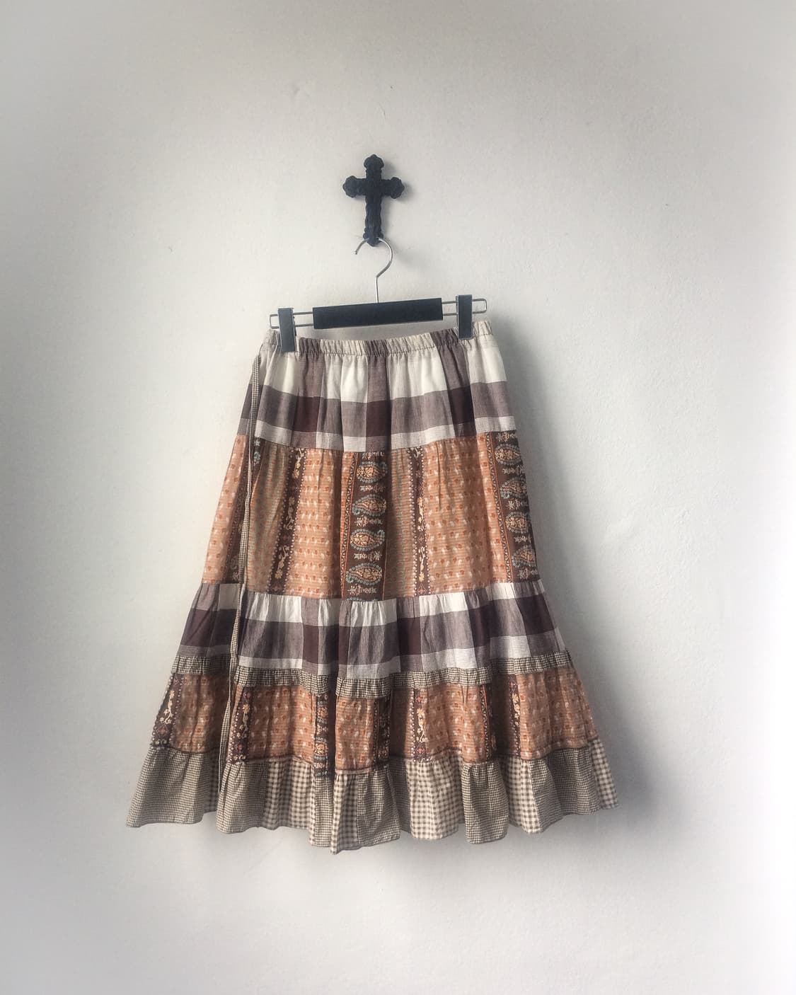 Patch work point midi skirt 상품이미지1