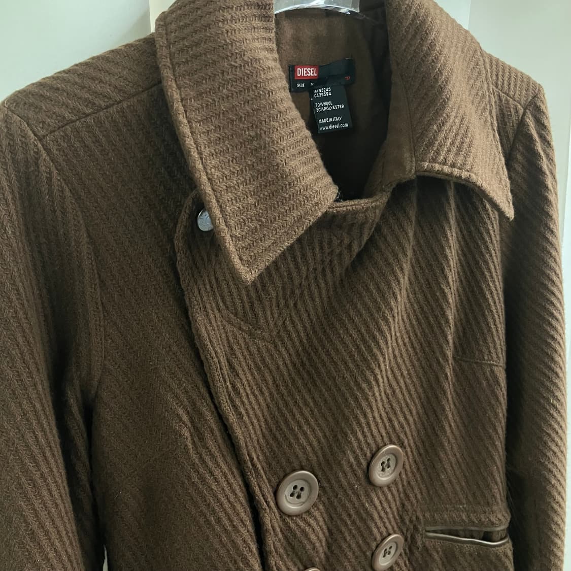 디젤 브라운 울 피코트 M 상품이미지4