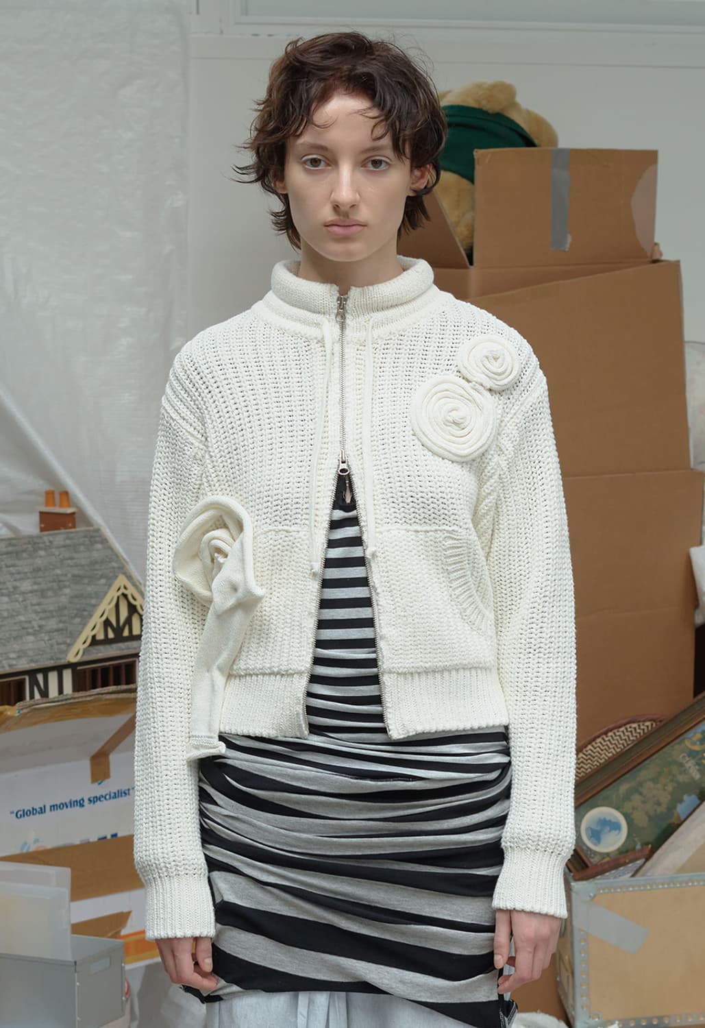 오픈와이와이 니트 집업 상품이미지4