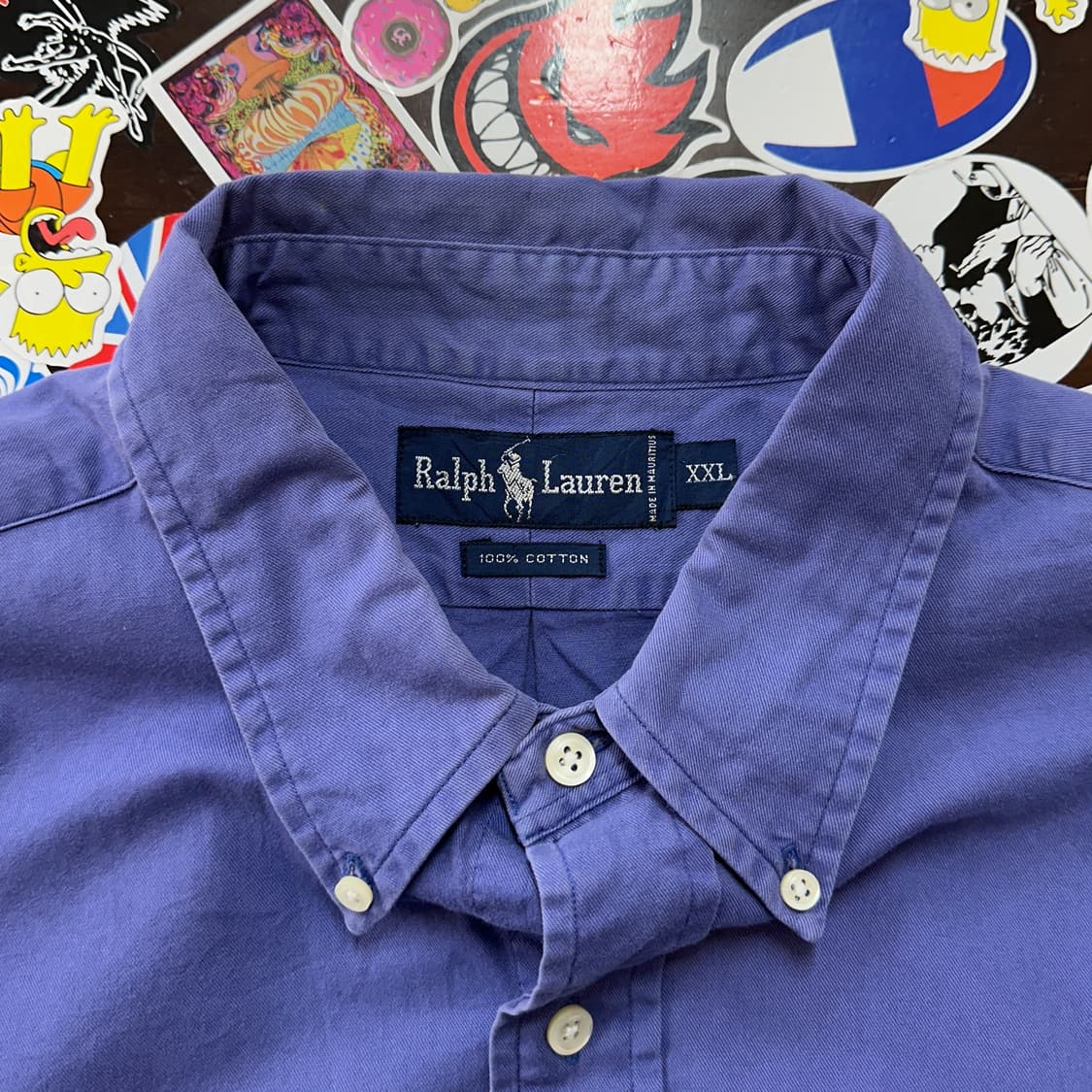 90s 폴로 랄프로렌 페이디드 코튼 셔츠 XXL 상품이미지9