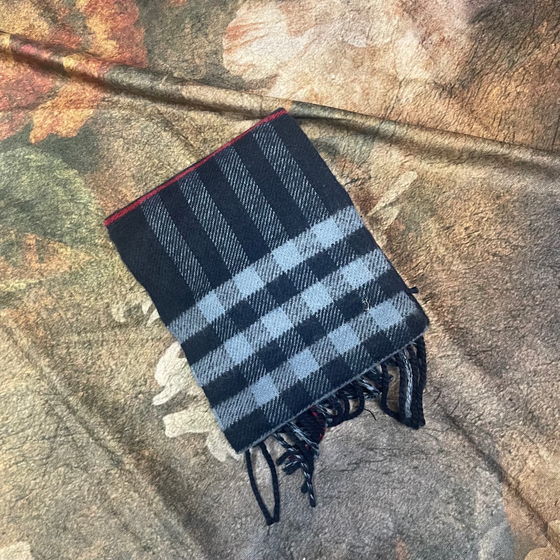 버버리 빈티지 울캐시미어 네이비체크머플러 상품이미지2