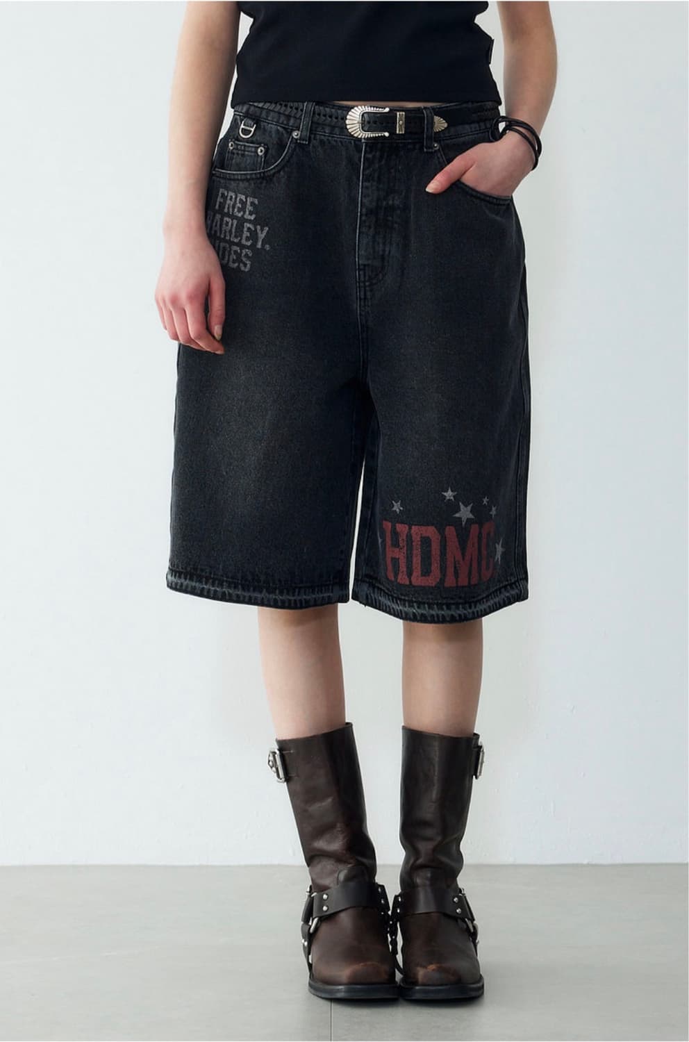[새제품/32] 할리데이비슨 버뮤다 데님 - 다크 그레이 상품이미지2