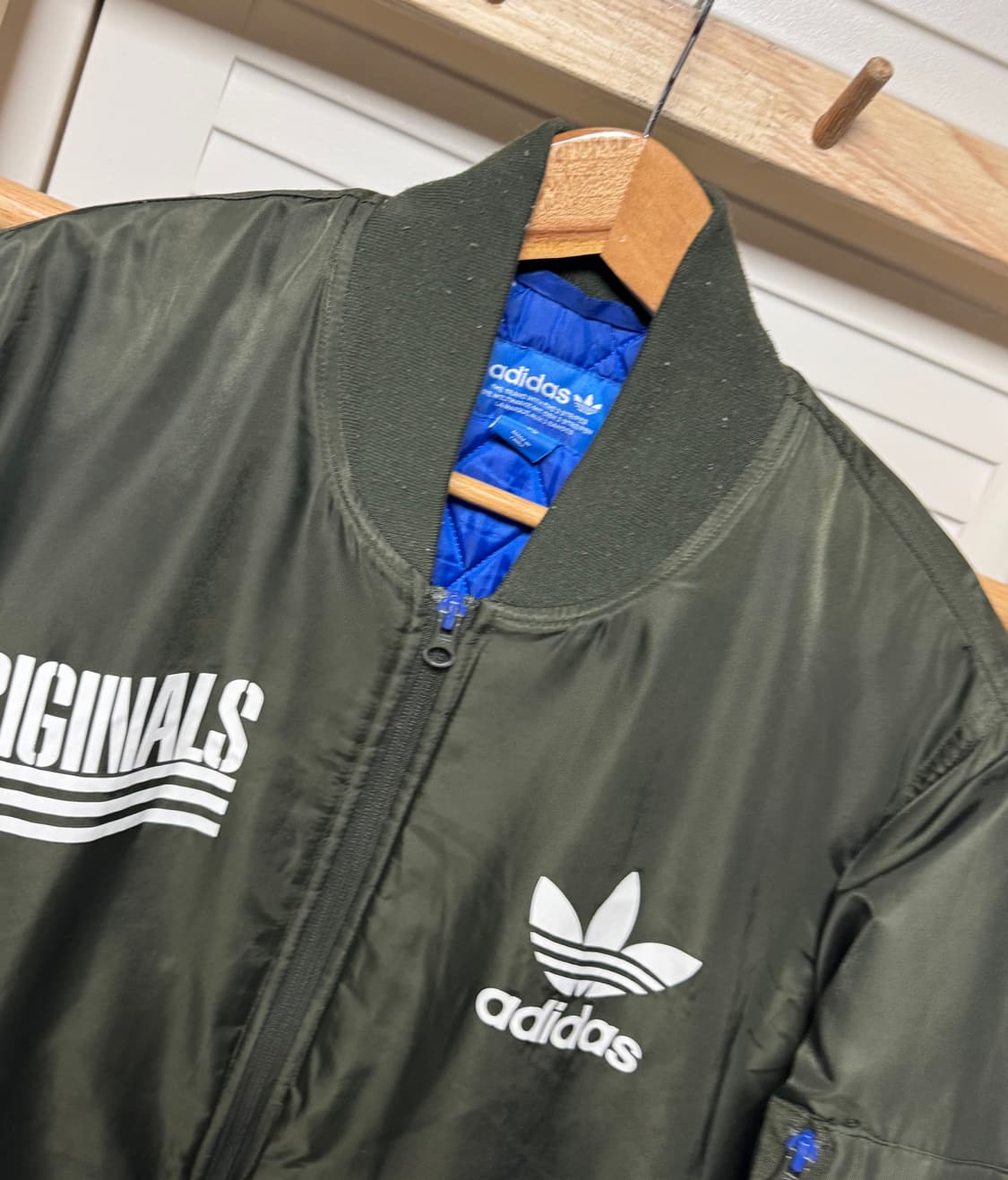 아디다스 카키 MA-1 항공 점퍼 자켓 바람막이 상품이미지5