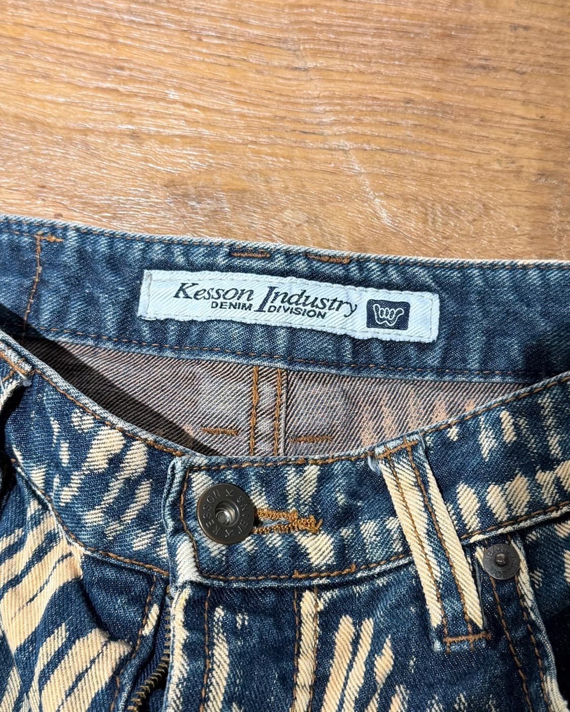 빈티지 케슨 인더스트리 스트라이프 워싱 데님 팬츠 상품이미지7