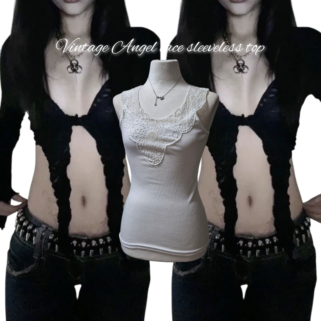 Vintage Angel lace sleeveless top 상품이미지1