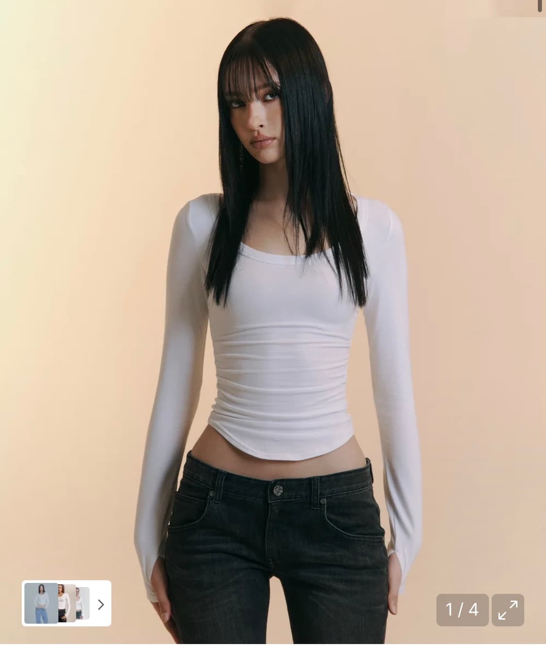 플리즈노팔로우 25fw 모모 셔링 탑 상품이미지1