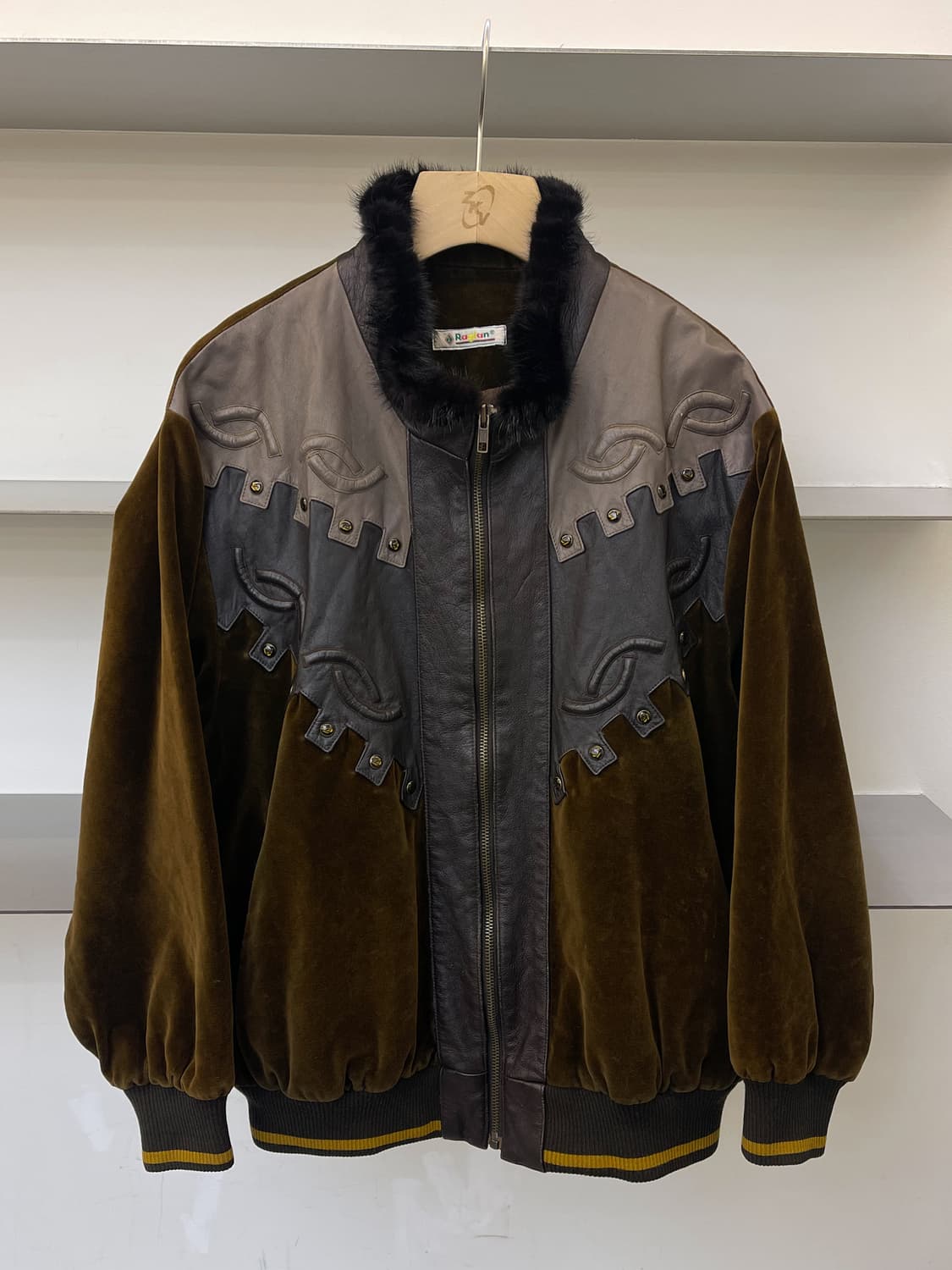 Raglan 90s 웨스턴 레더 벨루어 자켓 상품이미지2