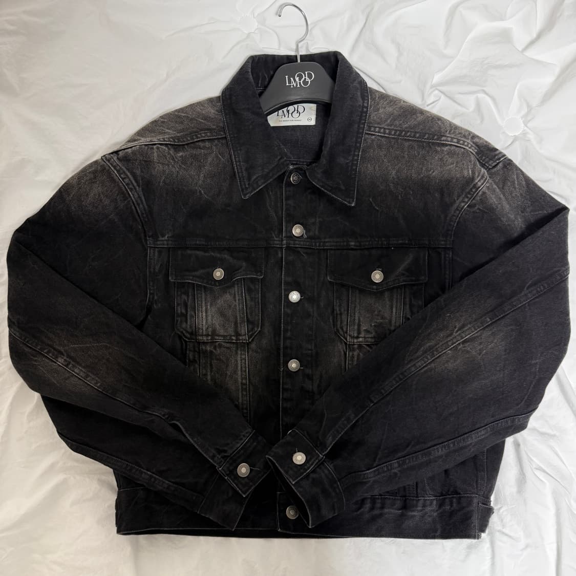 LMOOD 모노 트러커 자켓 크랙 블랙 [48] 상품이미지2