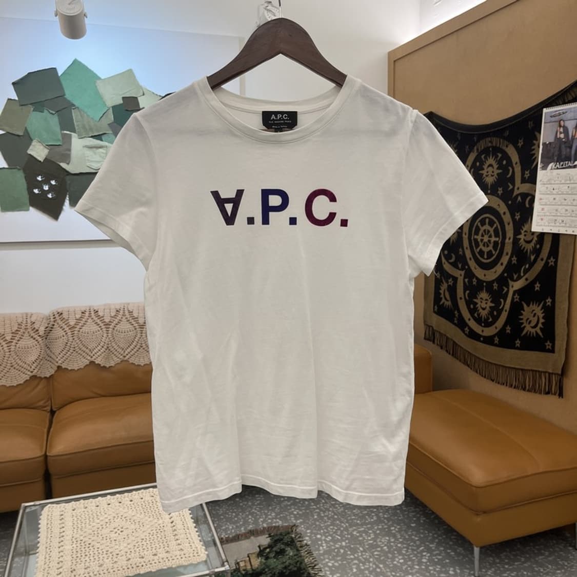 아페쎄 빈티지 스트릿 키치 VPC 벨벳로고 반팔티 S C12055 상품이미지3
