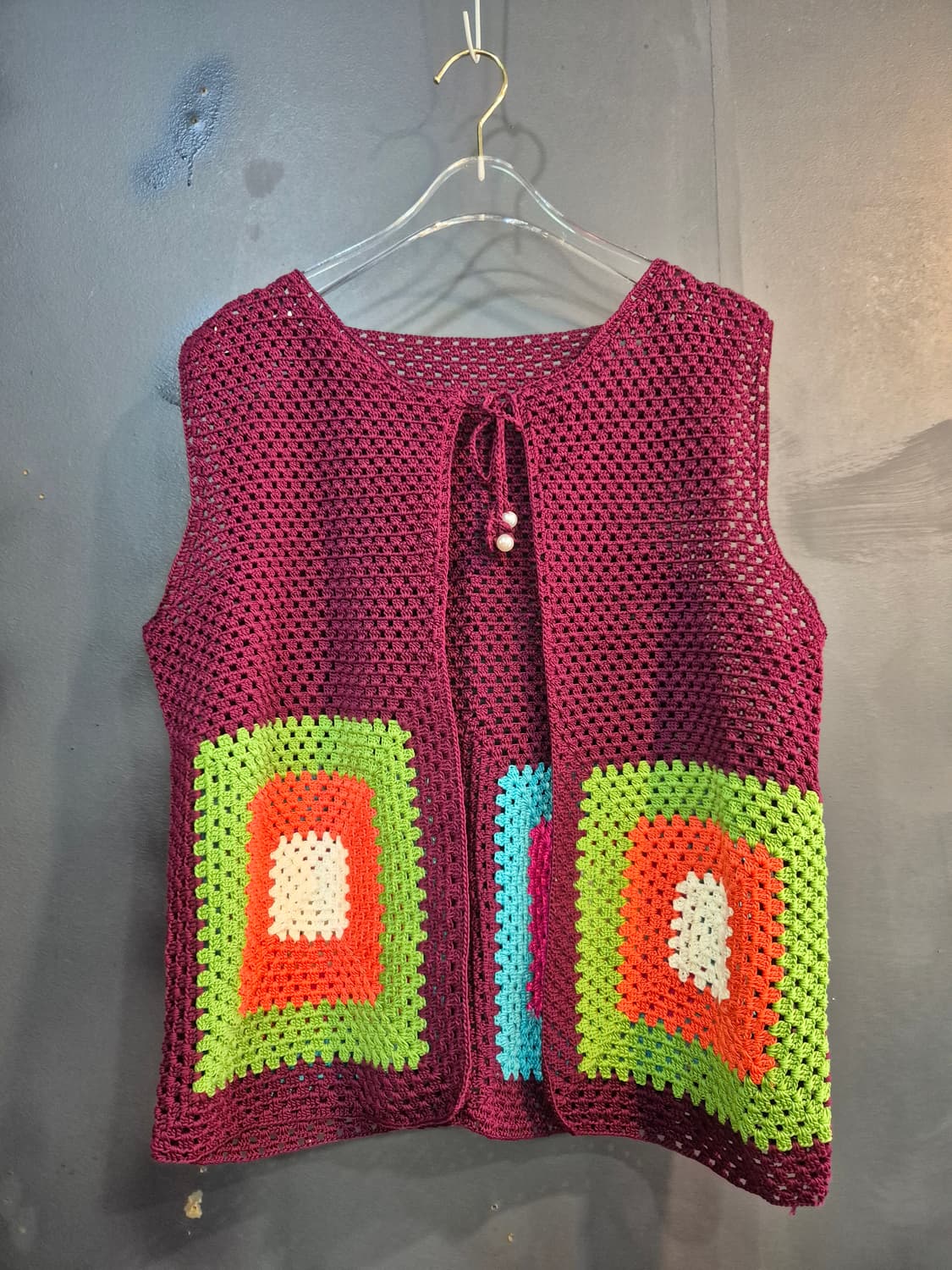 크로쉐 뜨개 조끼 베스트 L  XL 상품이미지1