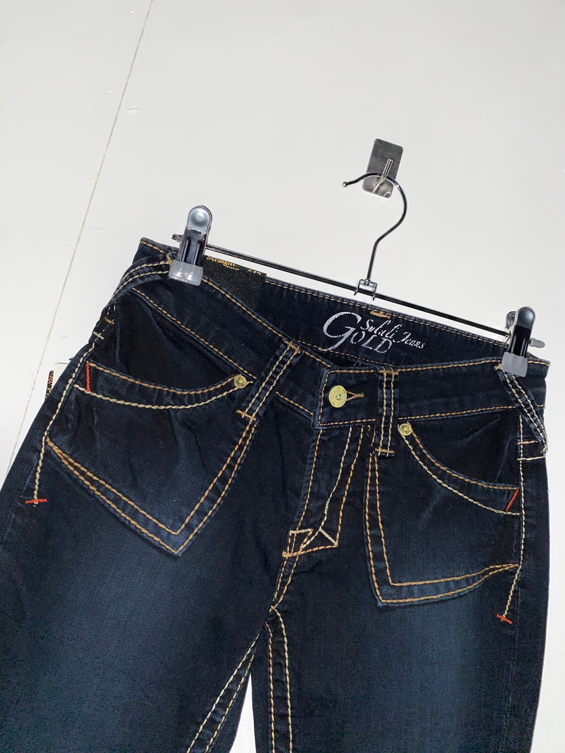 ꒰ঌ y2k 갸루 골드 데님 팬츠 ໒꒱ 상품이미지3