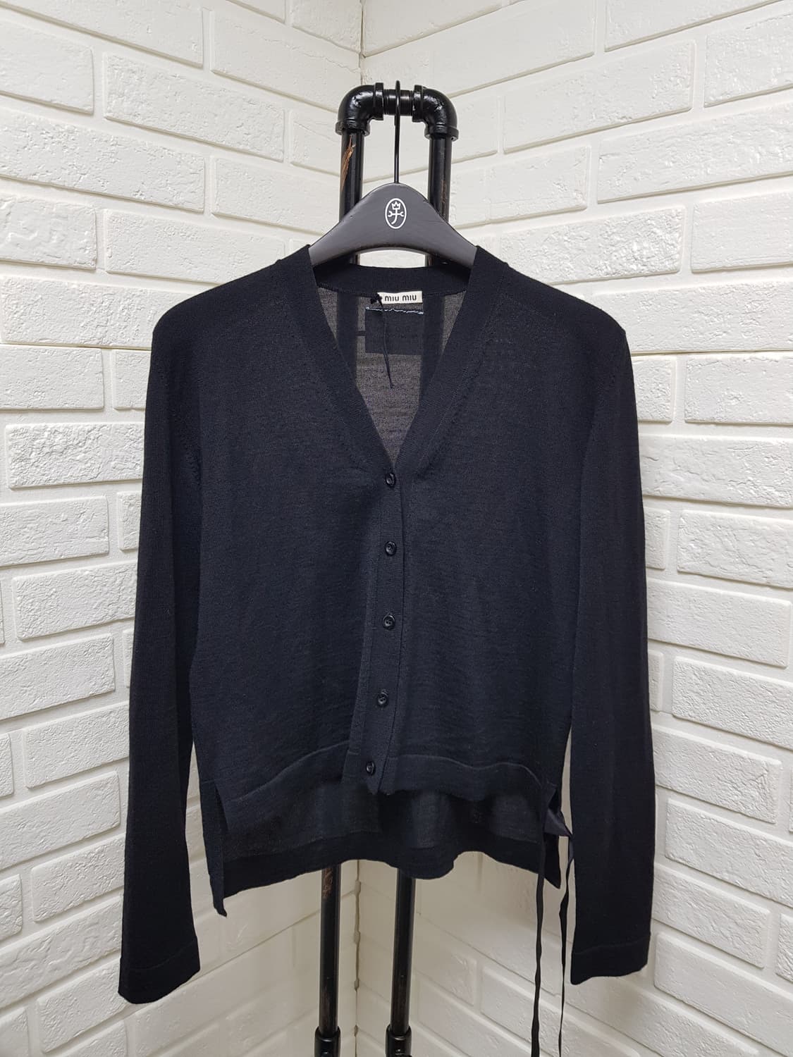 [36/정품] miumiu 미우미우 백라벨 리본 실크가디건 상품이미지2