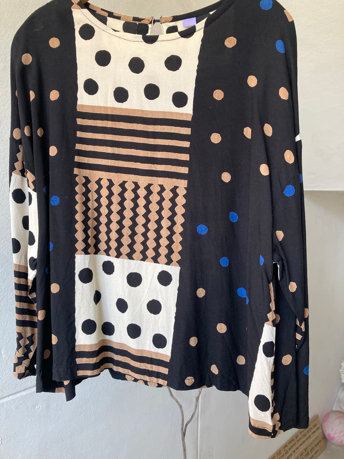 도트 프린팅 코튼 셔츠 블라우스 상품이미지3