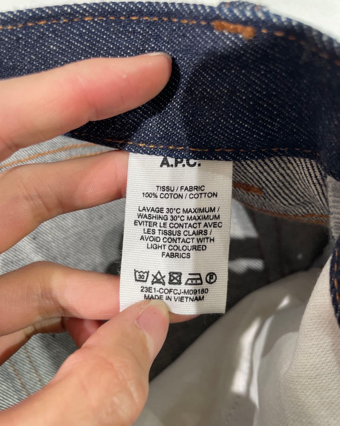 a.p.c 뚜이뚜 진청 셀비지 생지 데님 팬츠 상품이미지8