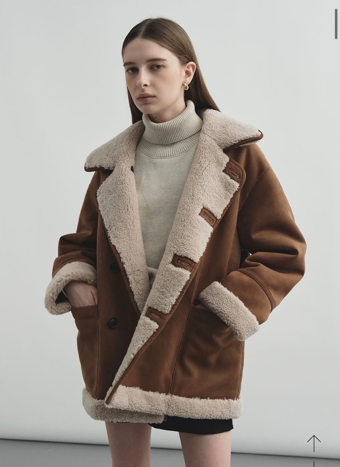 몽돌 리버시블 무스탕 (1회 착용) 상품이미지4