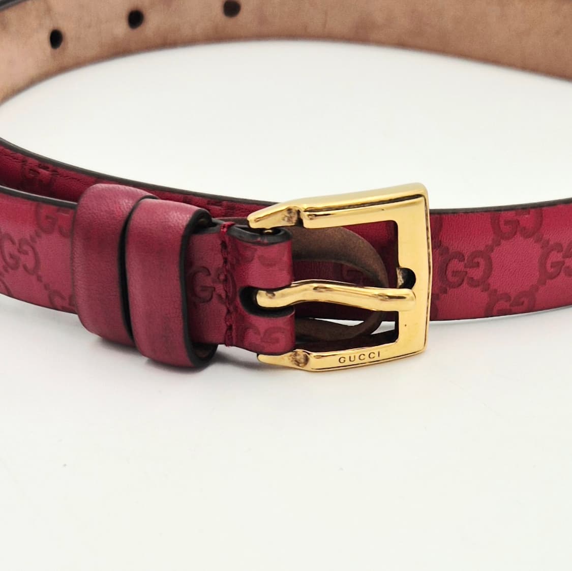 구찌 GG 마이크로시마 레더 슬림 벨트
 상품이미지2