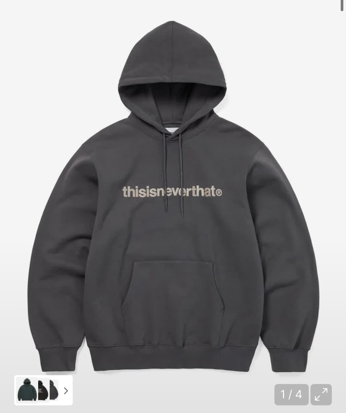 디스이즈네버댓 T-logo 후드티 다크그레이 M 상품이미지1