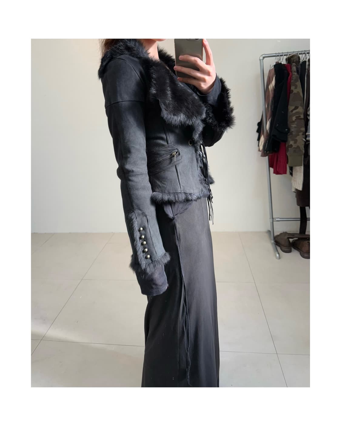 Grand table 리얼레더 리얼퍼 자켓 상품이미지3