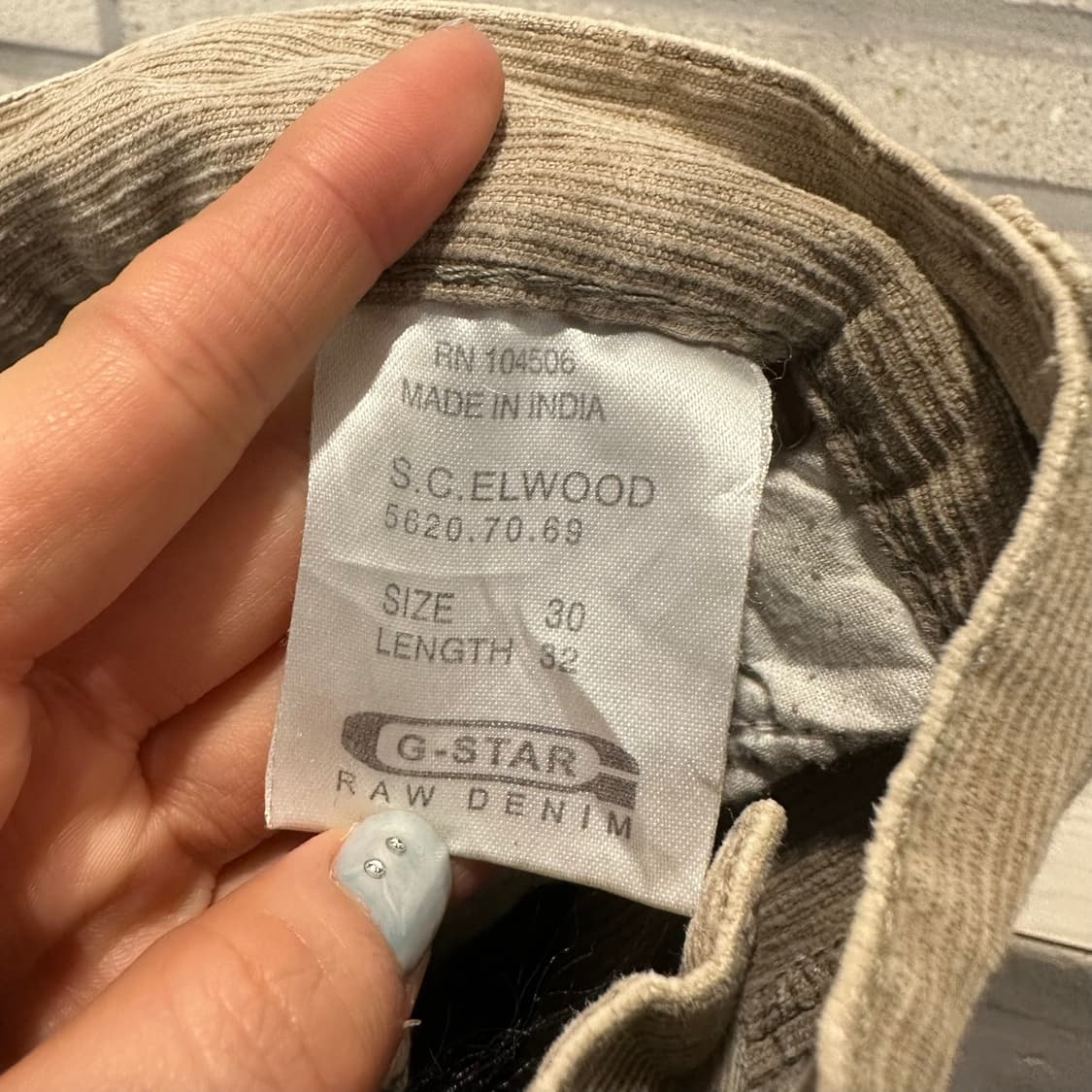 JPN VINTAGE 코듀로이 팬츠 스트레이트핏 더블니 디테일 베이지 상품이미지6