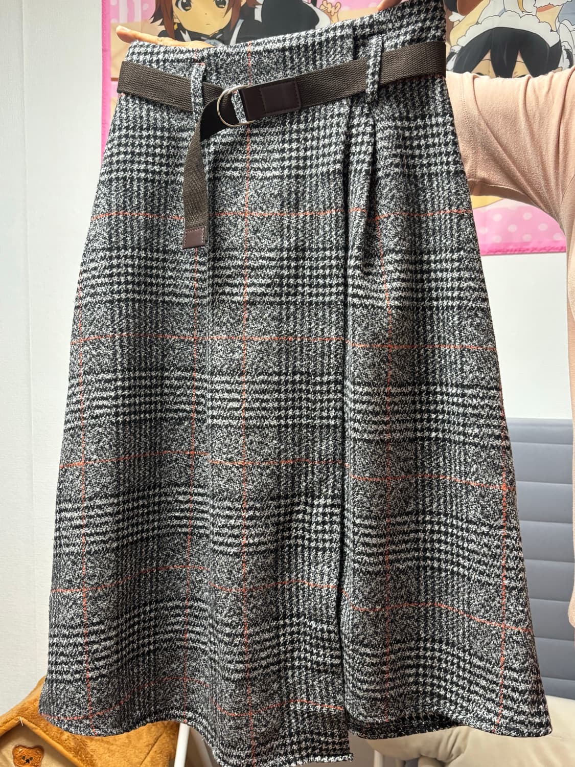 체크무늬 롱치마  상품이미지1