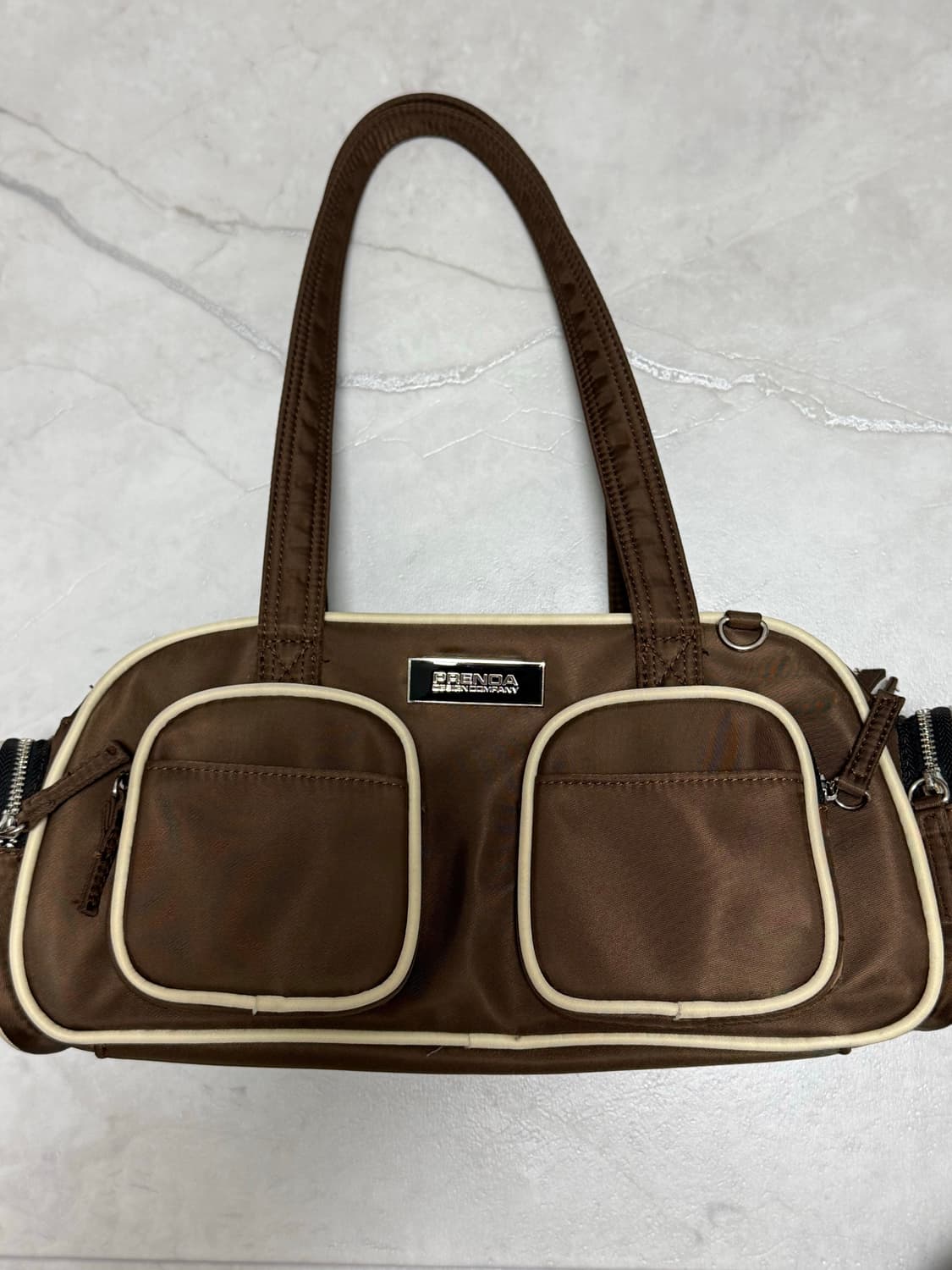 프렌다 나일론 포켓백 브라운 상품이미지2