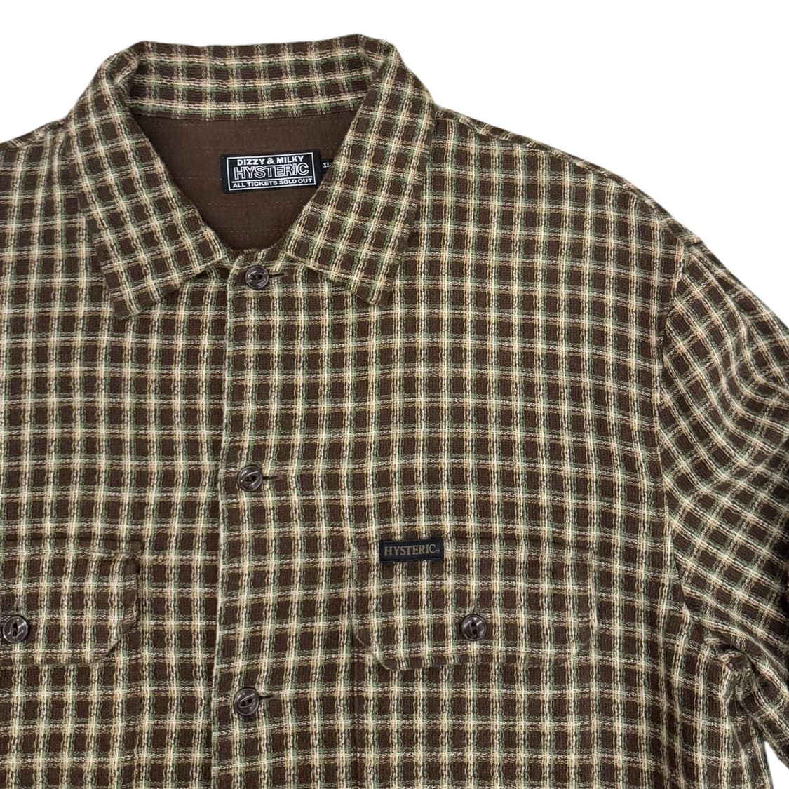 히스테릭글래머 파나마 체크 셔츠 자켓 브라운 상품이미지5