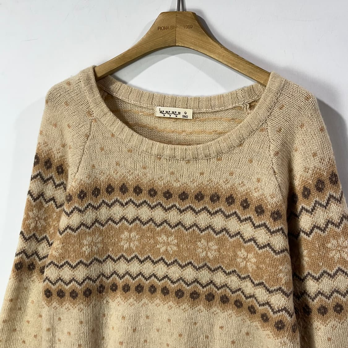 [SM2] 사만사모스2 모리걸 페어아일 도트디테일 니트 상품이미지3