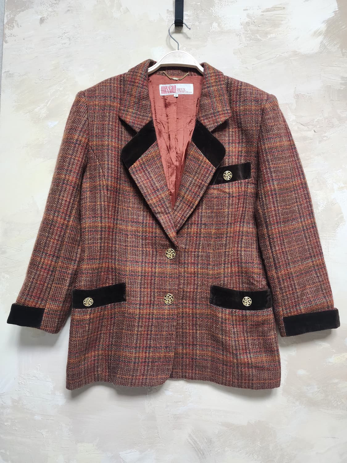 울 100% 체크 패턴 자켓 상품이미지1