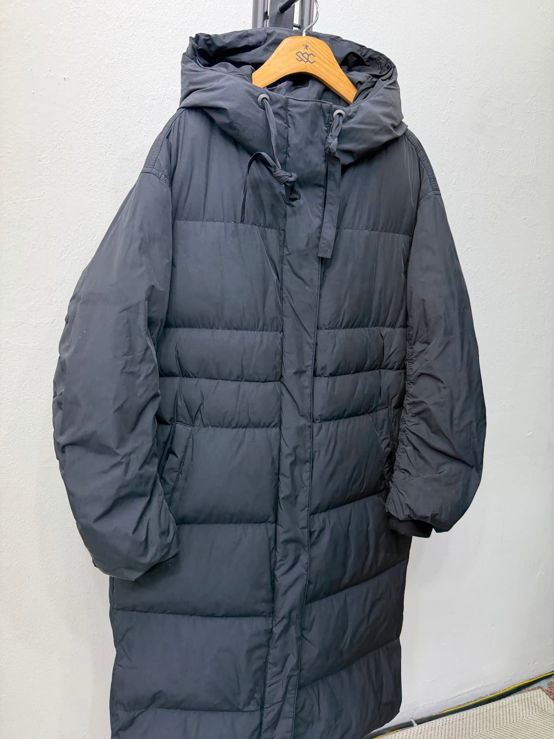 정품) 타임 한섬 여성 블랙 후드 패딩 82F 상품이미지2