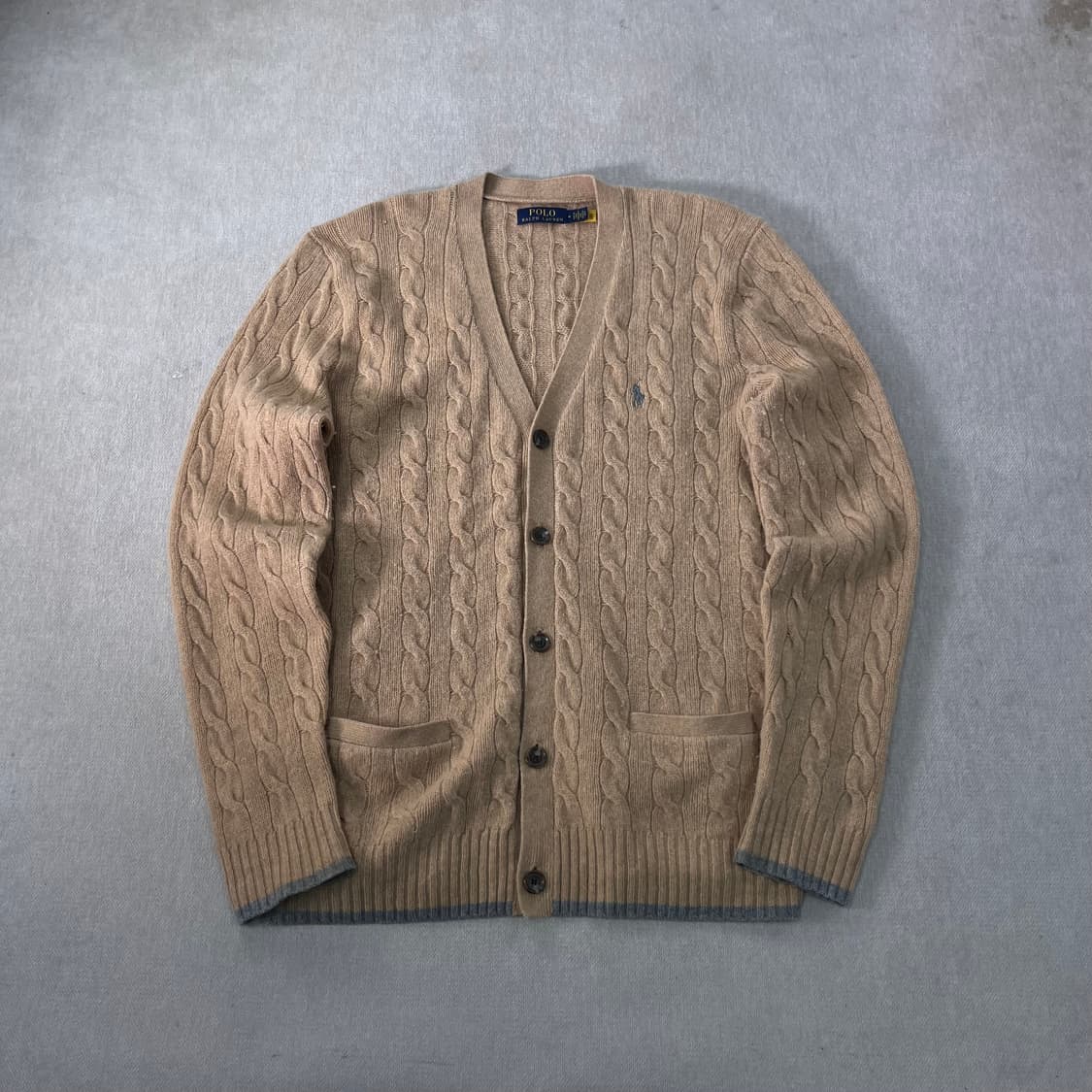 100 폴로랄프로렌 신형라벨 캐시미어 울 꽈배기 가디건  상품이미지1