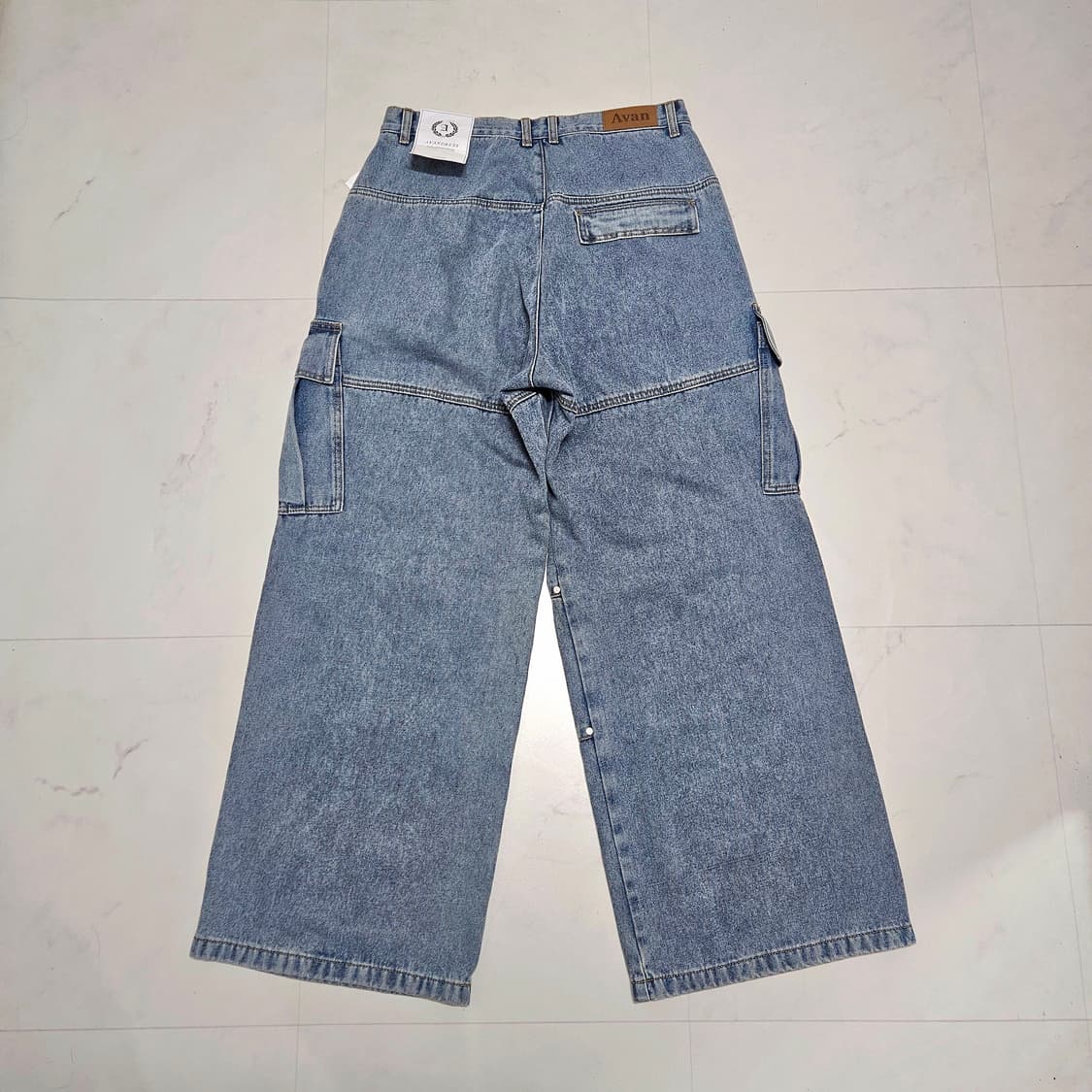 L 새상품 어반드레스 사이드 빅 카고팬츠 데님 상품이미지3