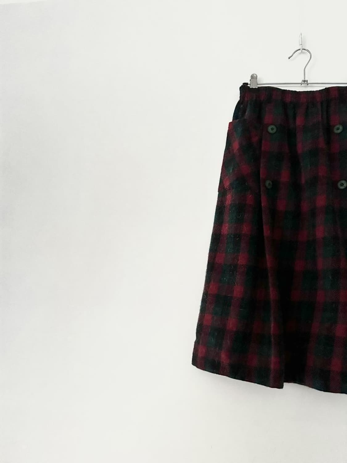 Check pintuck pocket skirt / red 상품이미지2