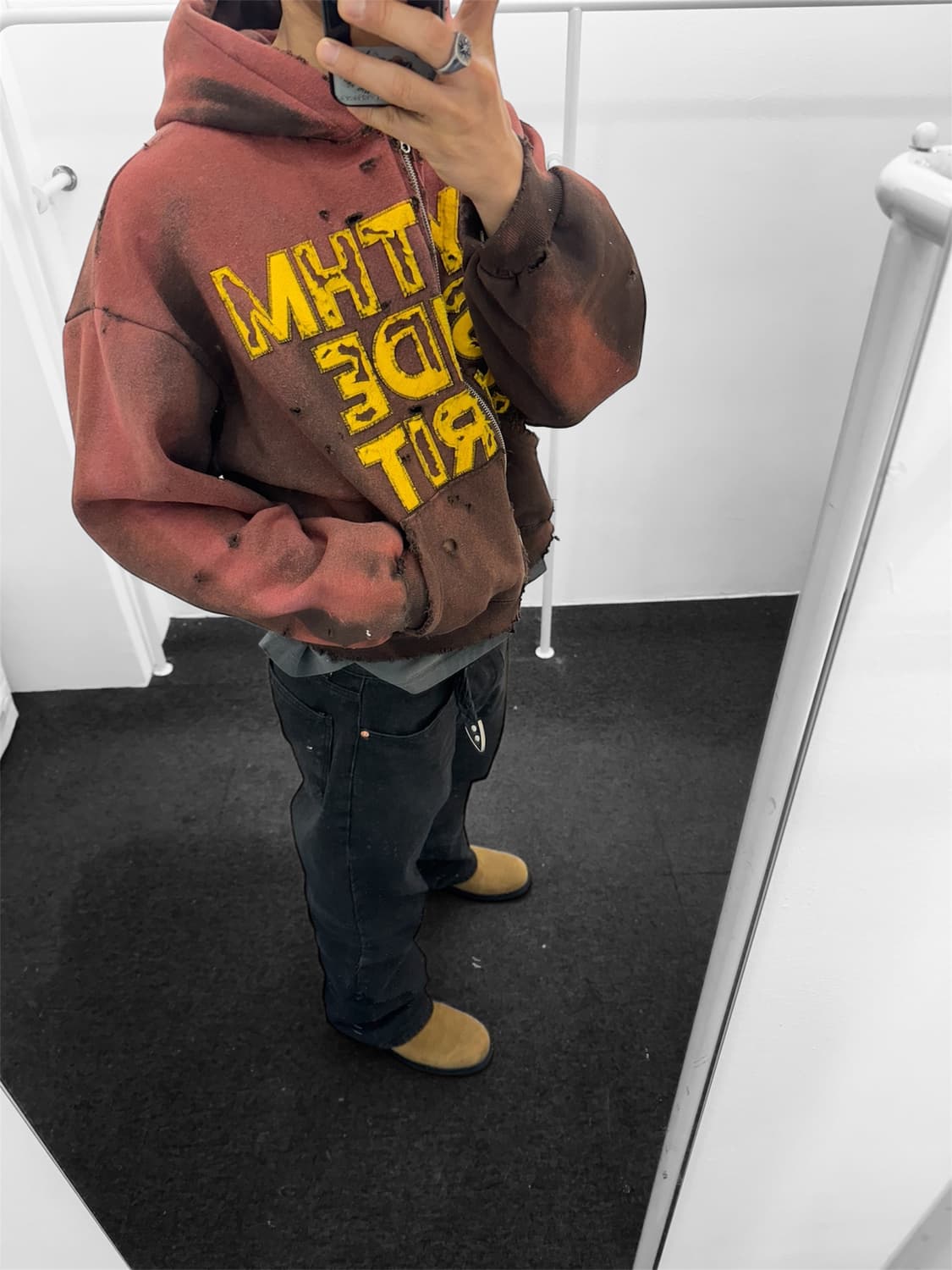 빈티지 크롭 후드집업(기모) 상품이미지10