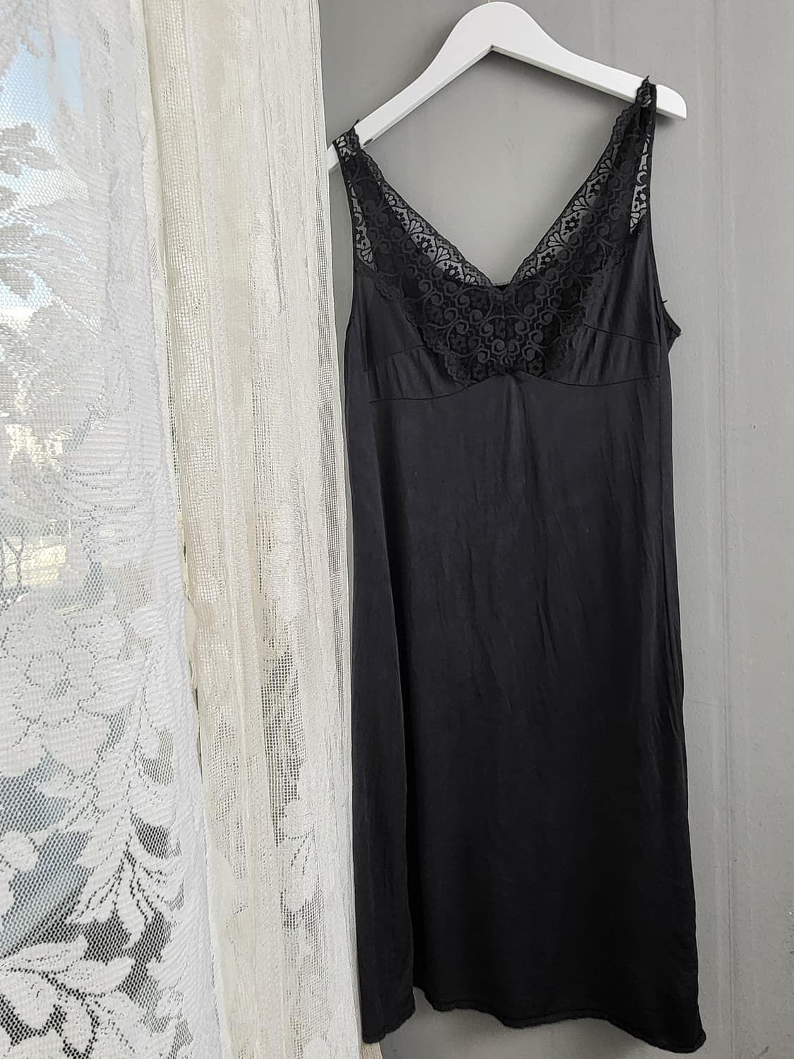 빈티지 블랙 레이스 슬립 원피스 상품이미지2
