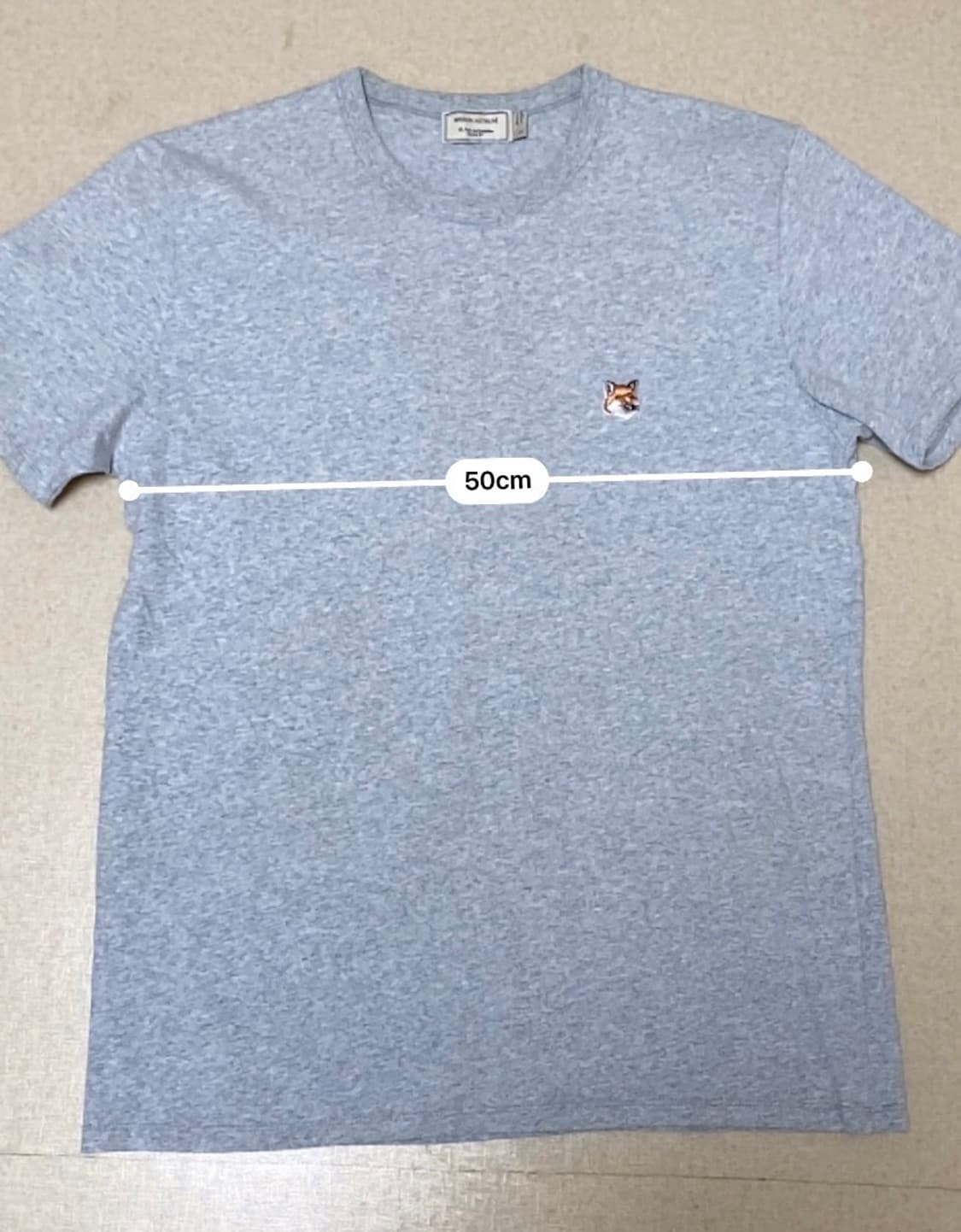 메종키츠네 폭스헤드 반팔티 그레이 L(상태 좋음) 상품이미지4