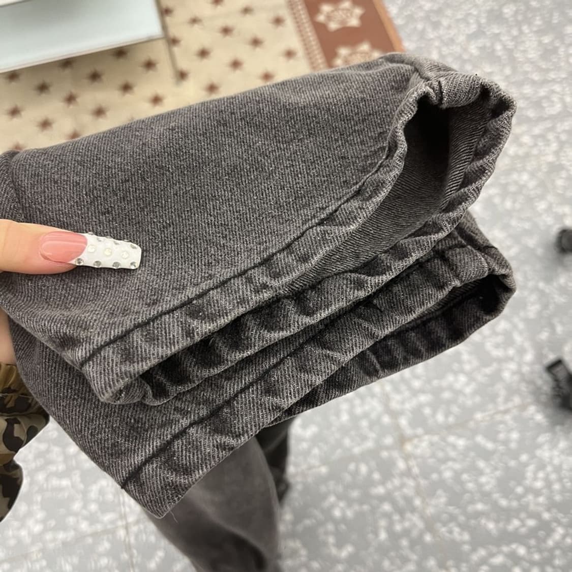 엑스톤즈 빈티지 스트릿 힙합 벌룬핏 흑청 데님팬츠 L C10368 상품이미지6