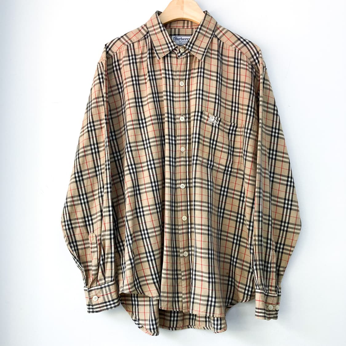 버버리 90s 베이지 노바 체크 셔츠 상품이미지2