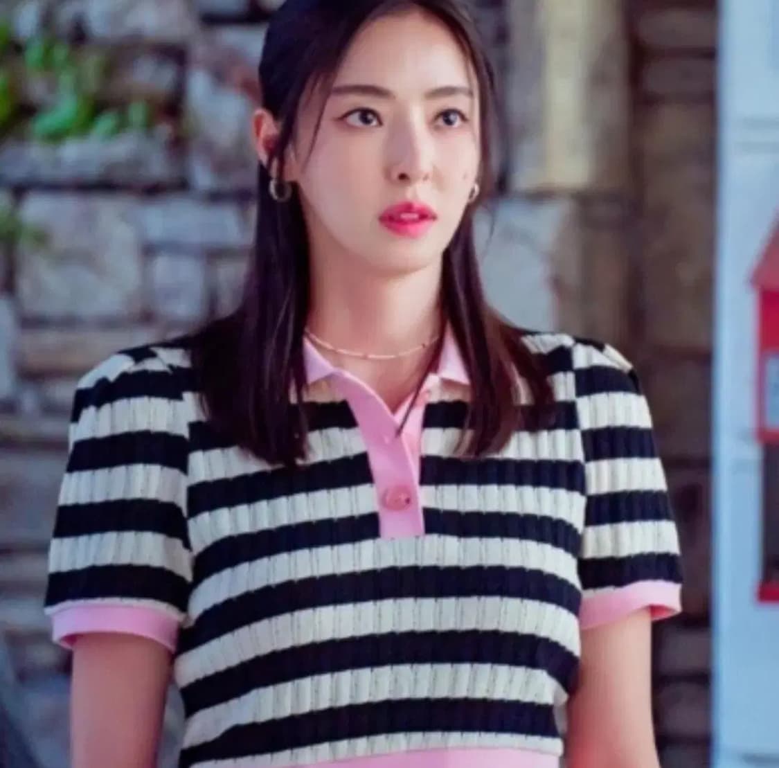 윤아니트-더로켓 스트라이프 크롭셔츠 상품이미지5