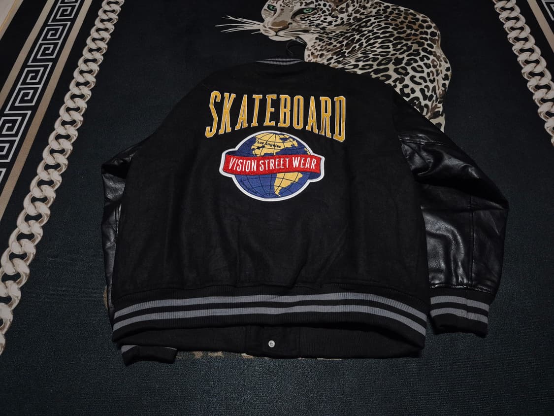 비전 스트리트웨어 울 레더 바시티 자켓 M 정품 상품이미지1