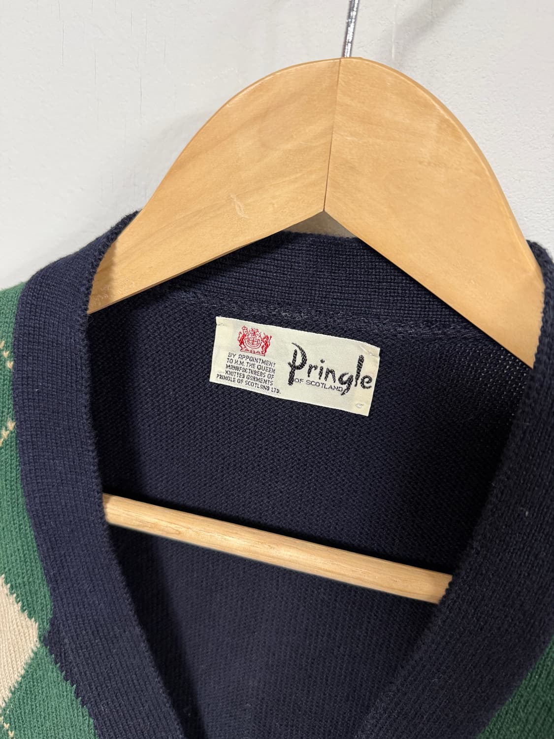 90s 프링글 오브 스코틀랜드 아가일 니트베스트 상품이미지4