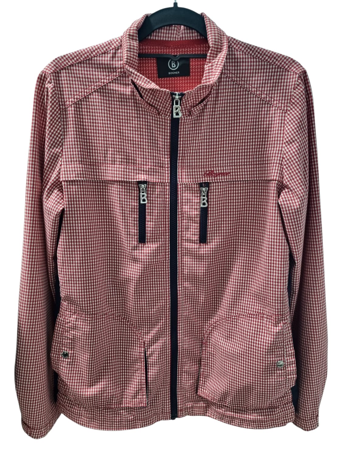 보그너 레드 체크 패턴 바람막이 간절기 점퍼 90 상품이미지1