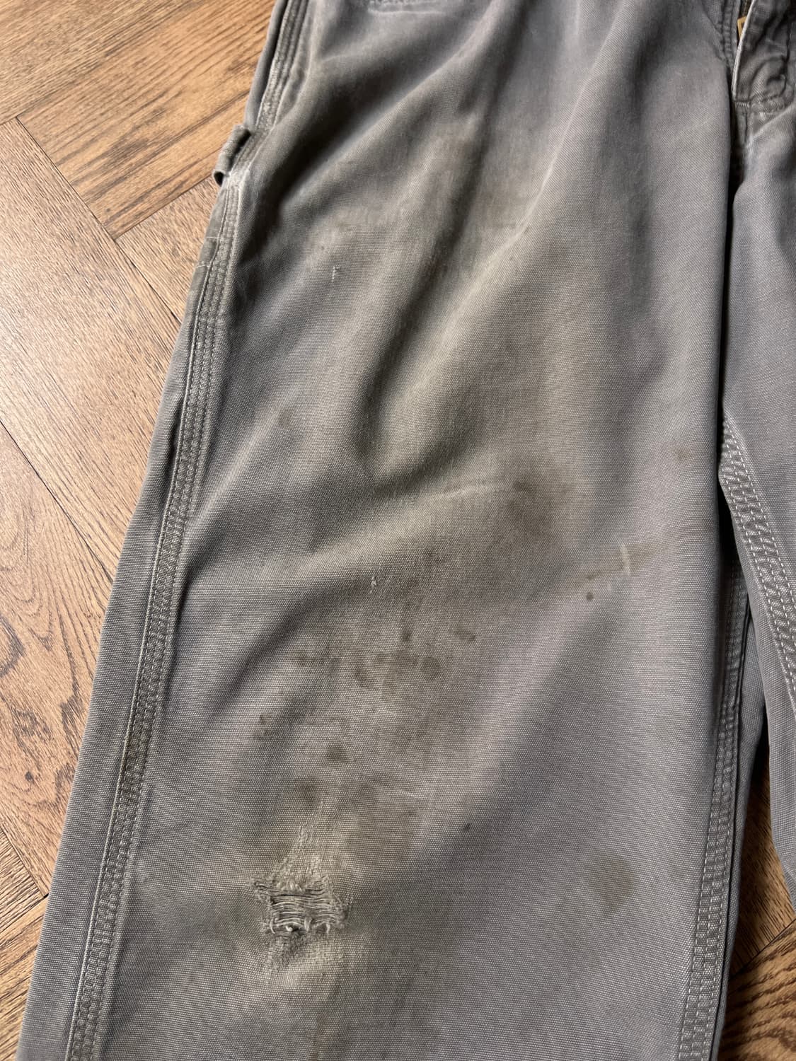 [38]칼하트 USA 더티워싱 차콜 싱글니 카펜터 워크 팬츠 상품이미지5