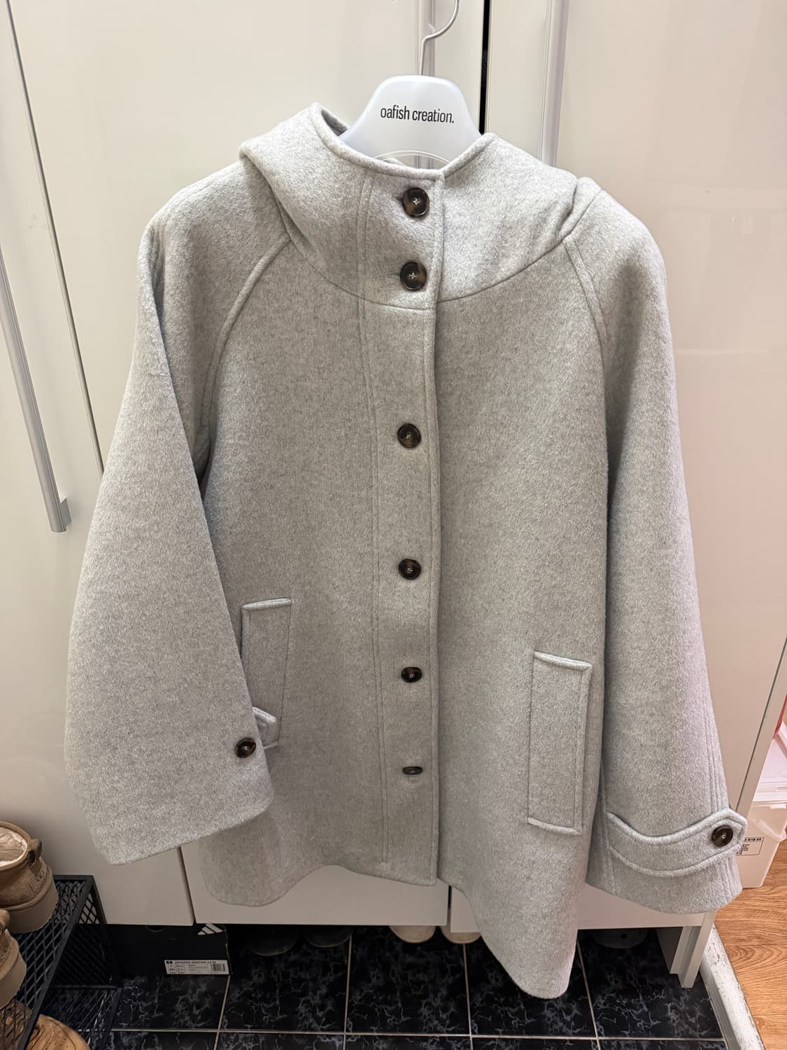 오피쉬 리치 울 하프 코트 그레이 상품이미지2