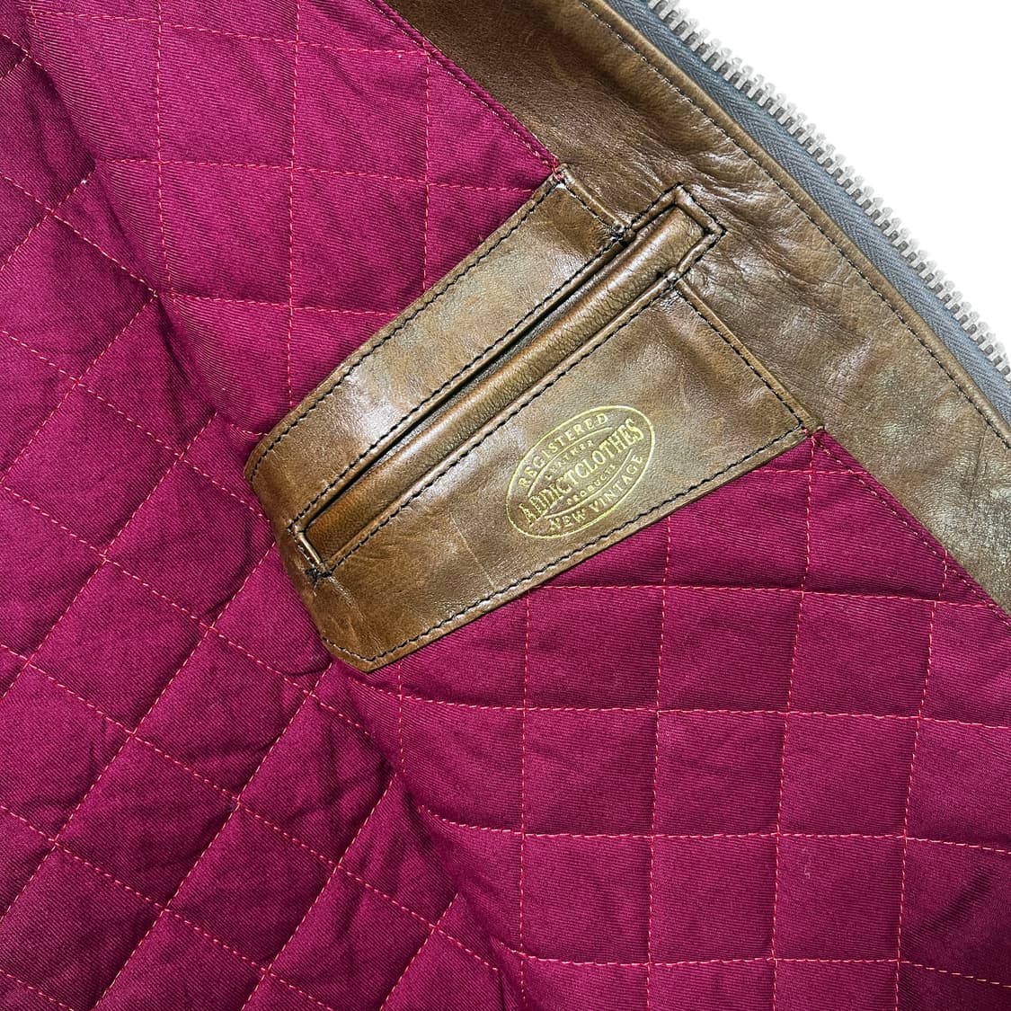 어딕트클로즈 ad-01 싱글 레더 자켓 호스하이드 브라운 (40) 상품이미지9