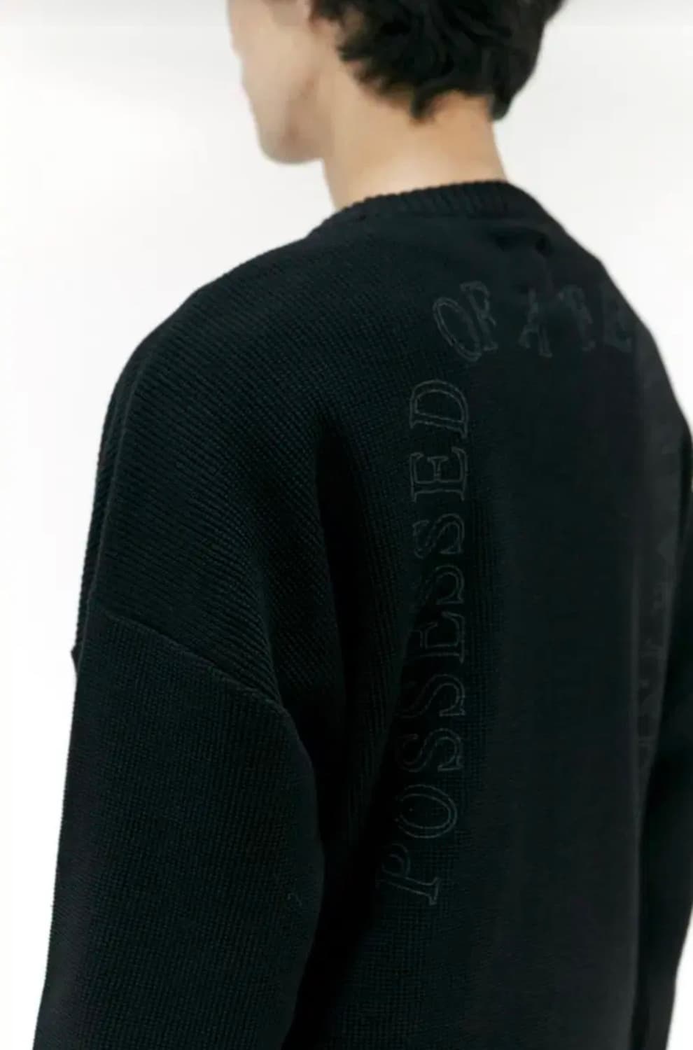 폴리테루 와플니트 그래픽(레터링 프라치) 블랙 4사이즈 새상품 상품이미지3