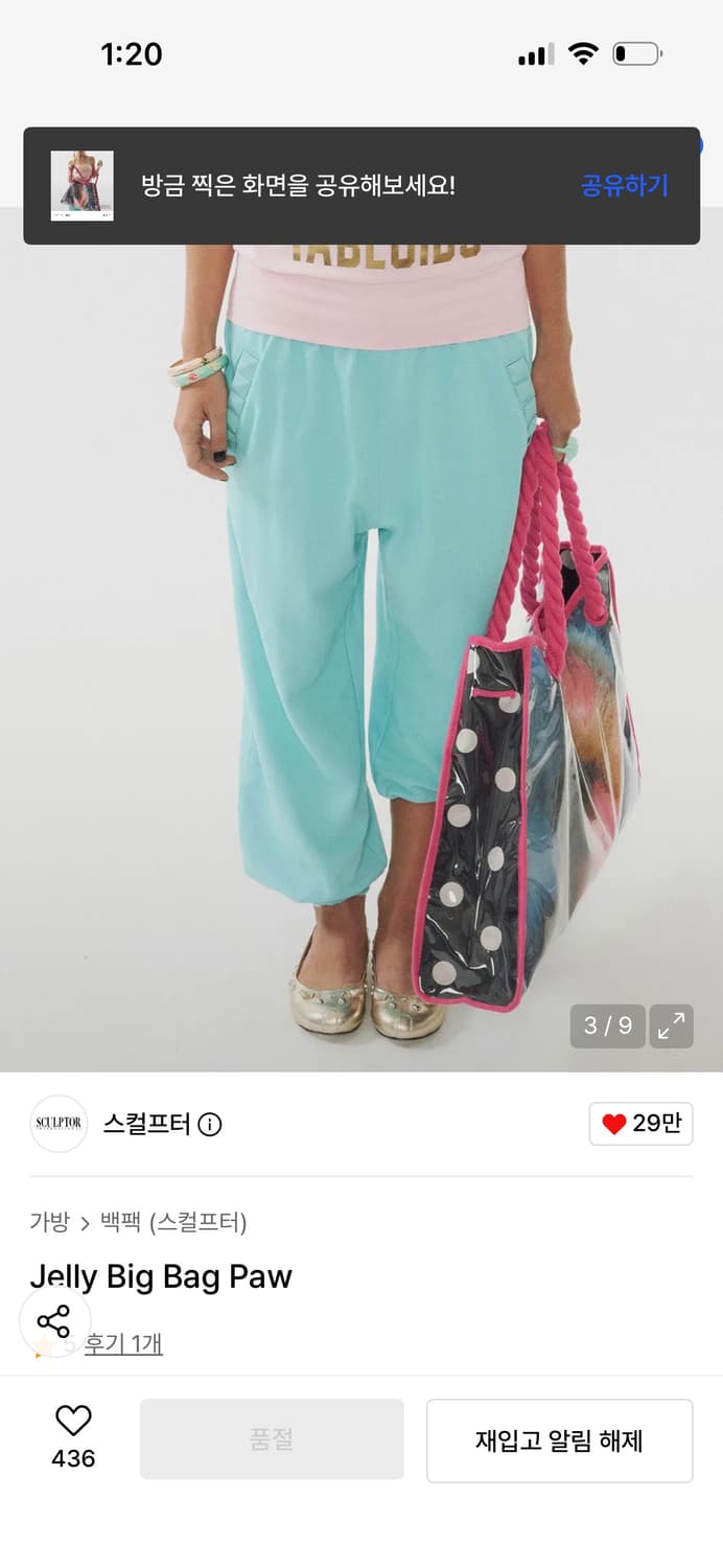 스컬프터 젤리 빅백 Jelly Big Bag Paw 상품이미지3