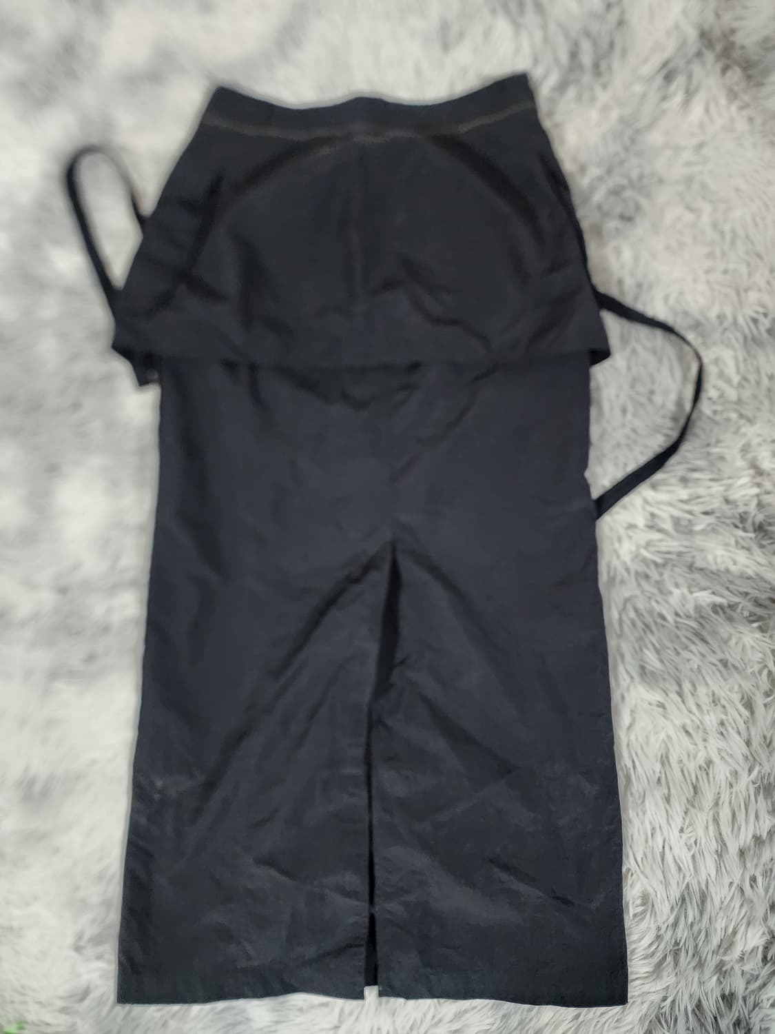 마뗑킴 포켓 레이어드 롱 스커트 블랙 상품이미지5